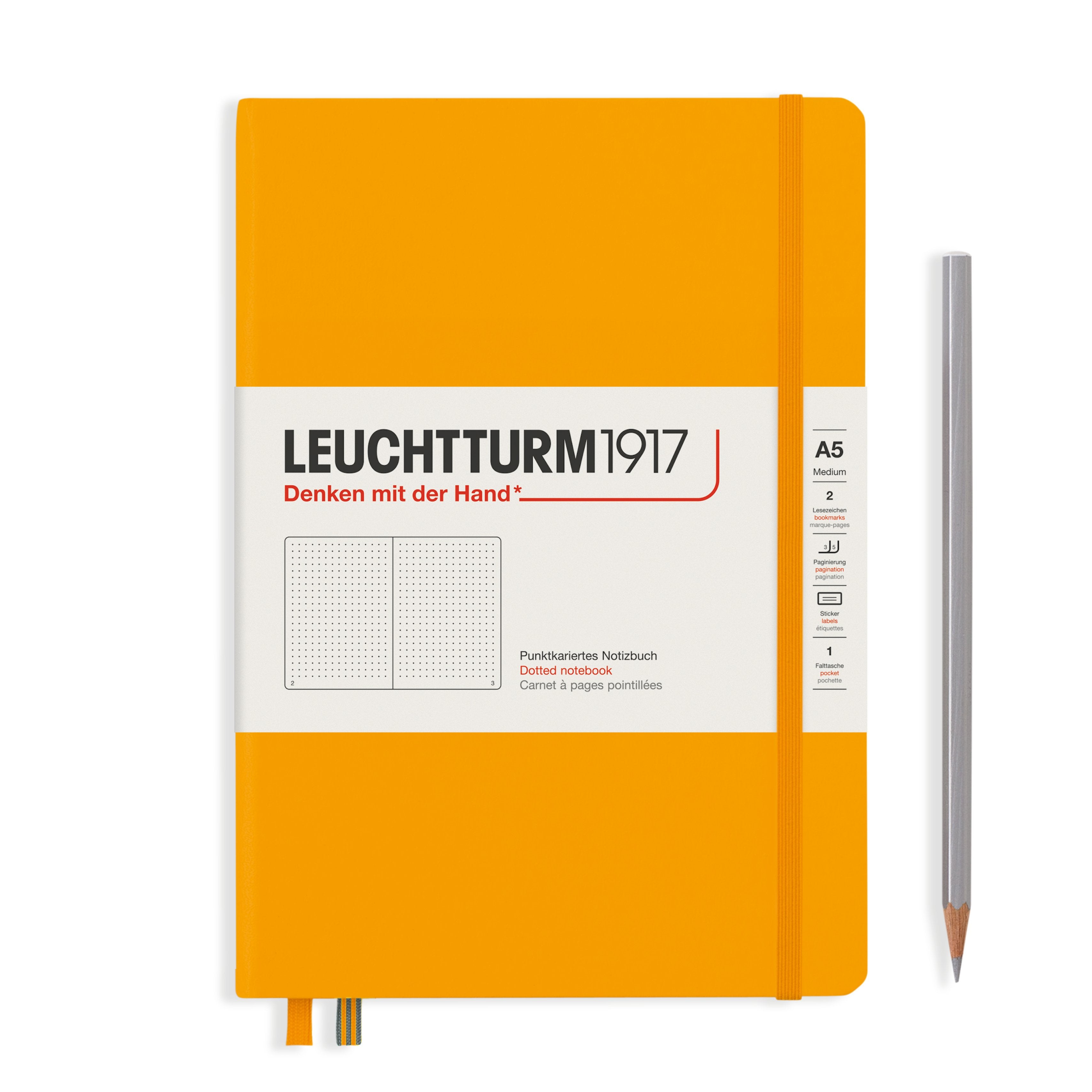 CAIET A5 PUNCTAT COPERTA RIGIDA GALBEN MUSTAR LEUCHTTURM CAIET A5 PUNCTAT COPERTA RIGIDA GALBEN MUSTAR LEUCHTTURM